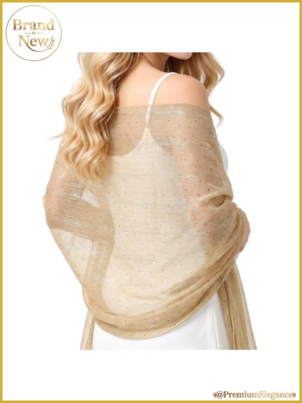 Sequin Chiffon Shawl Wrap Rhinestone Sheer Scarf Evening Wedding